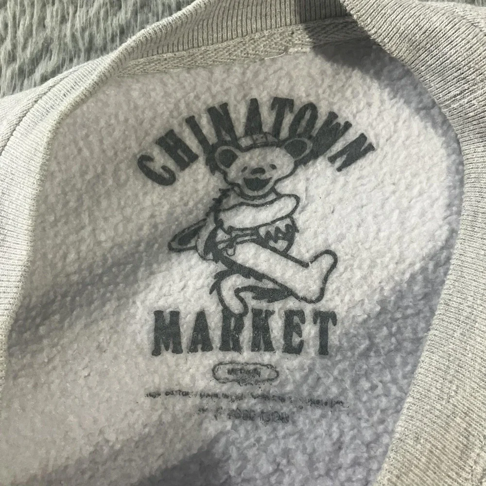 Chinatown Market Sweatshirt Mens Medium Gray Grateful Dead Bears Positive Mental